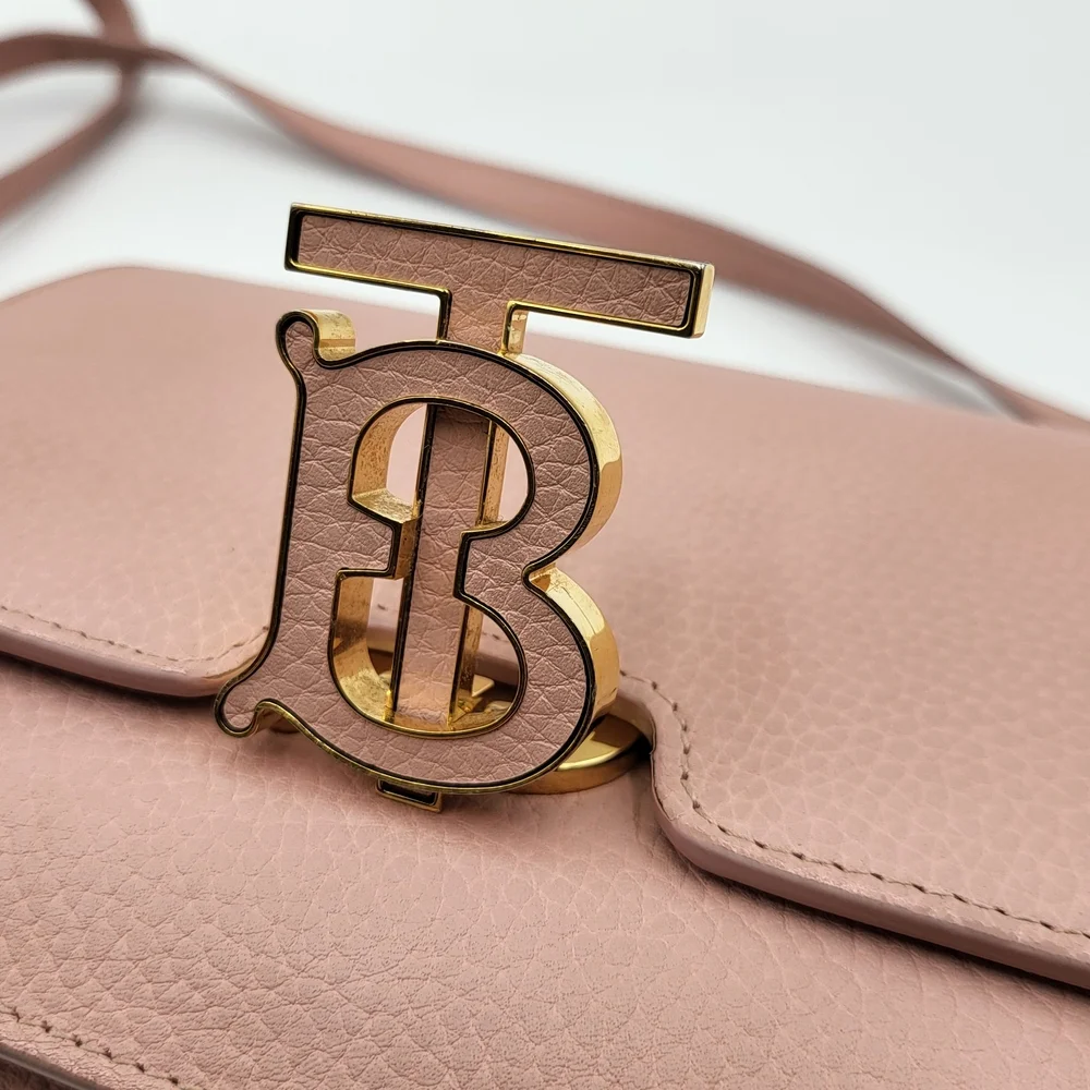 Burberry TB Logo-Plaque Calf Leather Shoulder Bag.. Authentic - Picture 8 of 16